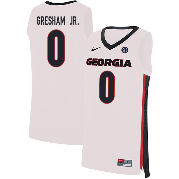 2020 Men #0 Donnell Gresham Jr. Georgia Bulldogs College Basketball Jerseys Sale-White